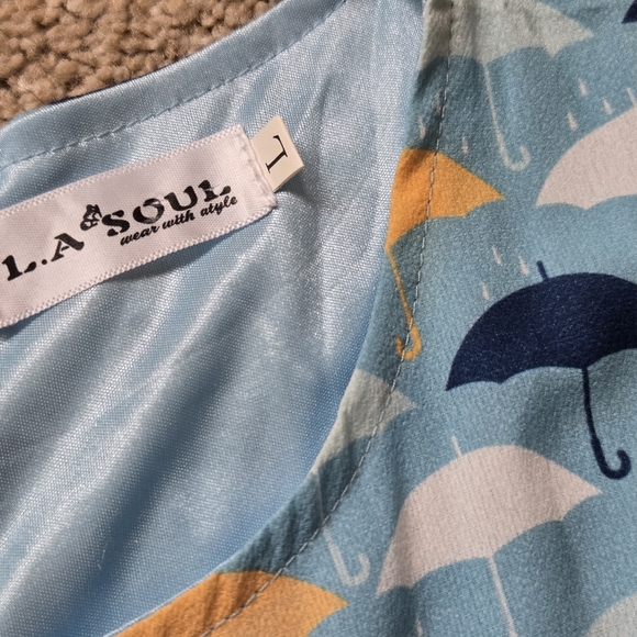 LA Soul Umbrella Print Dress Size L - Picture 10 of 13